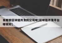 有那些区块链开发的公司呢[区块链开发平台哪家好]